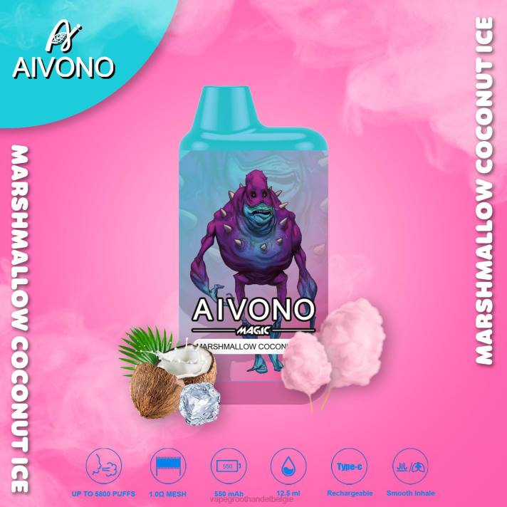 Vape Groothandel Elf Bar - Aivono AIM MAGIC 5800 monddoossigaret marshmallow-kokosijs V24495