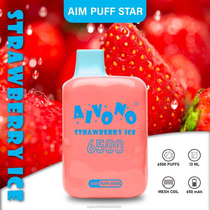 Elektronische Sigaret Wegwerp - Aivono AIM PUFF STAR 6500 aardbeien ijs V244288