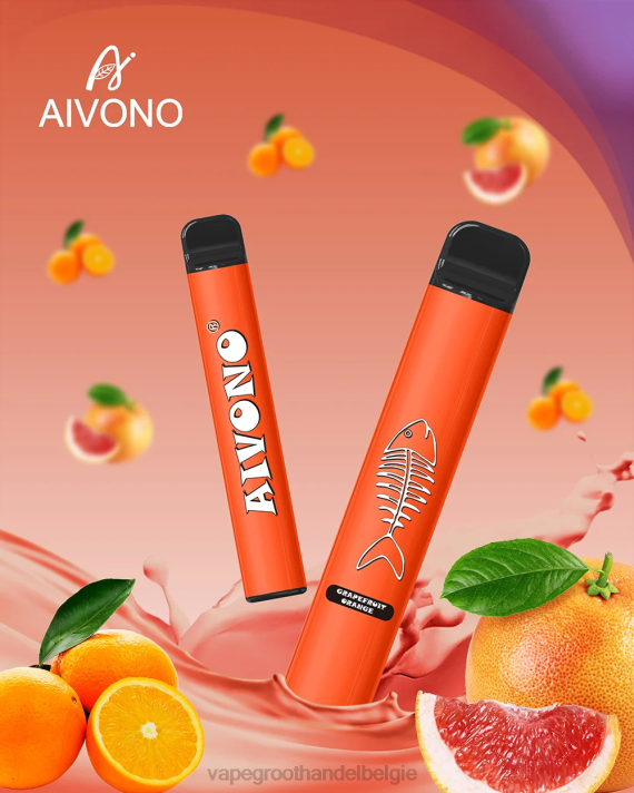 Elektronische Sigaret Zonder Nicotine - Aivono AIM FISHBONE 600 pompelmoes sinaasappel V244280