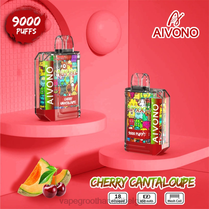 Crystal Vape Groothandel Belgie - Aivono AIM XXL 9000 mondsticker transparant kersen meloen V24457