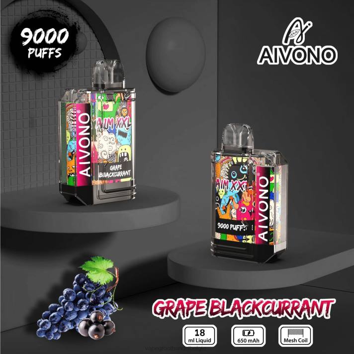 Groothandel Vape Wegwerp - Aivono AIM XXL 9000 mondsticker transparant druif zwarte bes V24456