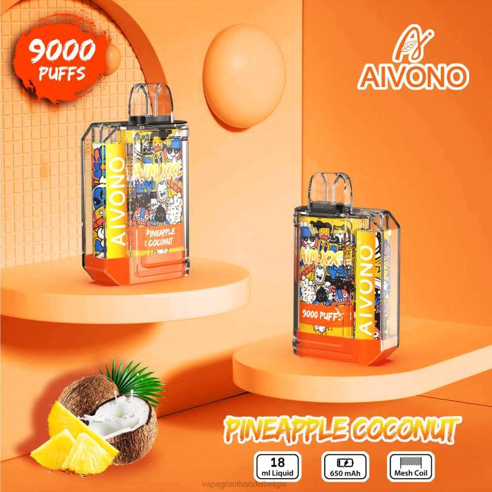 Vape Groothandel - Aivono AIM XXL 9000 mondsticker transparant ananas kokosnoot V24452