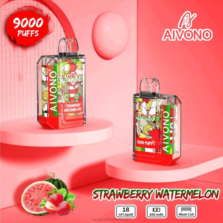 Vape Groothandel Inkoop - Aivono AIM XXL 9000 mondsticker transparant aardbei watermeloen V24453