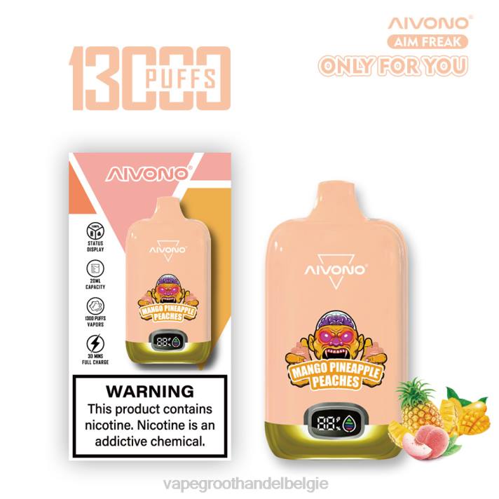 Elektronische Sigaret Zonder Nicotine - Aivono AIM FREAK 13000 mango-ananas-perziken V244250