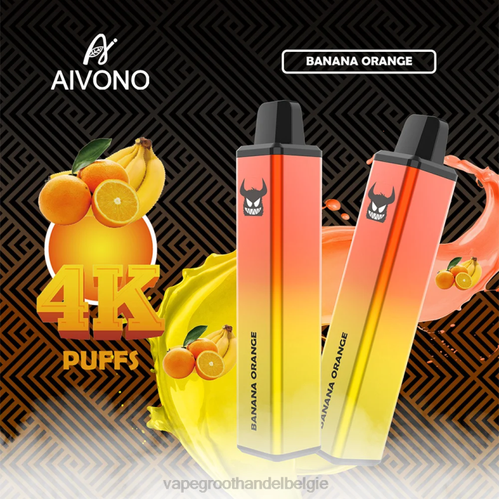 Elektronische Sigaret Wegwerp - Aivono AIM FREAK 4000 banaan oranje V244258