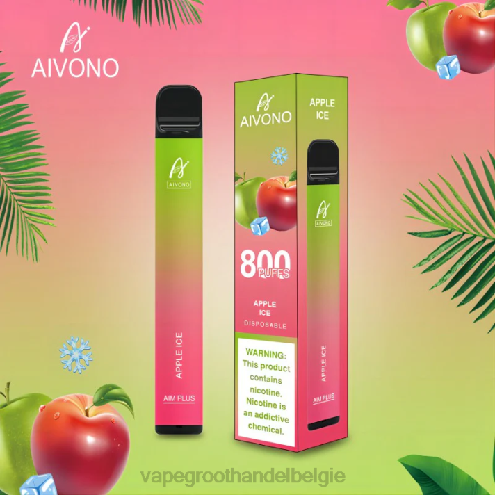 Elektronische Sigaret Zonder Nicotine - Aivono AIM PLUS 800 appel ijs V244170