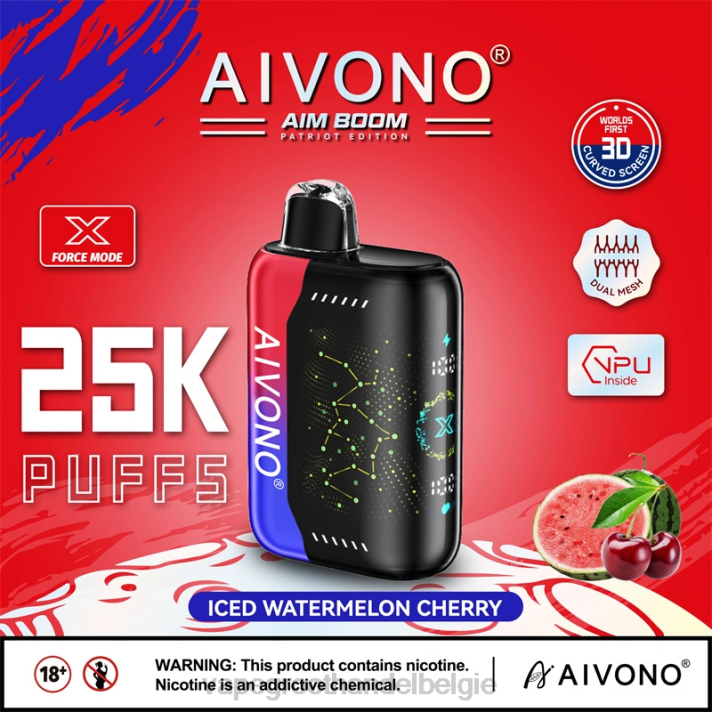 Crystal Vape Groothandel Belgie - Aivono AIM BOOM 25000 ijskoude watermeloenkers V244347