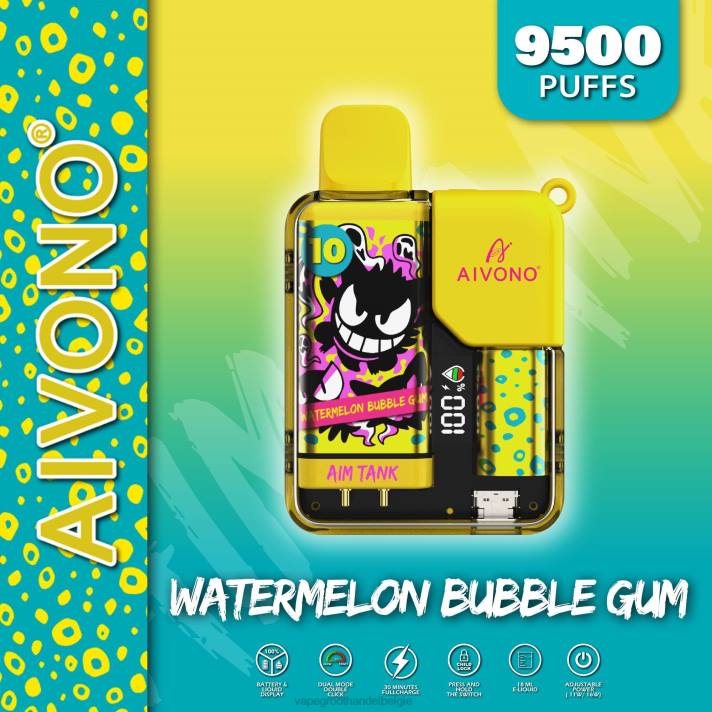 Vape Groothandel België - Aivono AIM TANK 9500 watermeloen kauwgom V24444