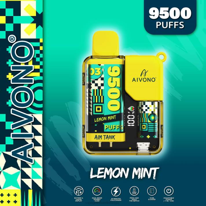 Vape Groothandel Elf Bar - Aivono AIM TANK 9500 citroen munt V24435