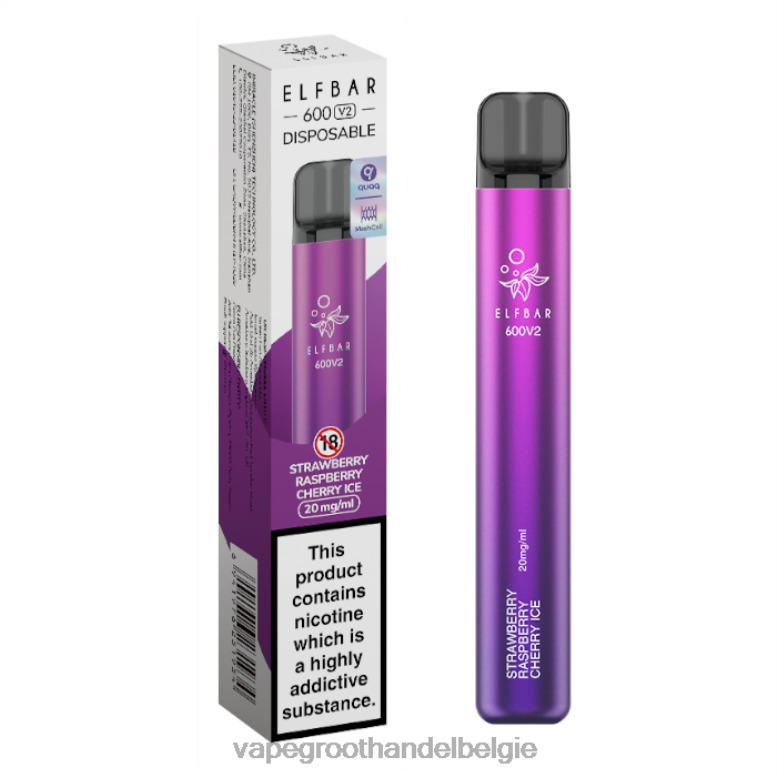 Aardbei-framboos-kersenijs - vape groothandel elf bar 0284V296 ELFBAR 600V2 20mg