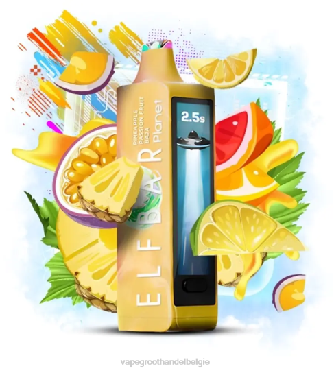 Crystal Vape Groothandel Belgie - Elf Bar Planet 25000 ananas passievrucht baja TPDT627
