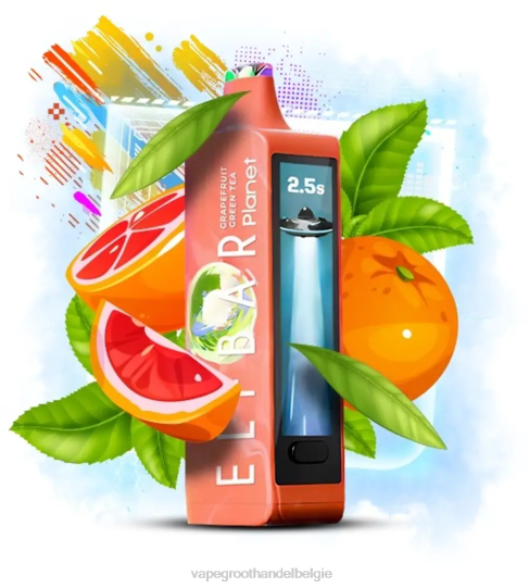 Crystal Vape Groothandel Belgie - Elf Bar Planet 25000 grapefruit groene thee TPDT617