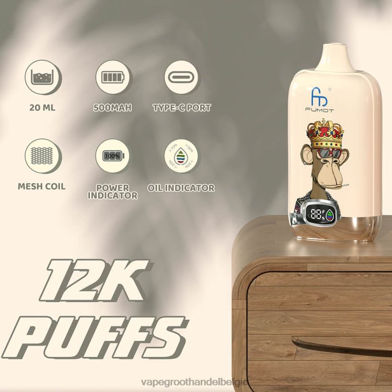 wegwerpbaar - vape groothandel inkoop 0284V4 Fumot Tornado Digital Box 12000