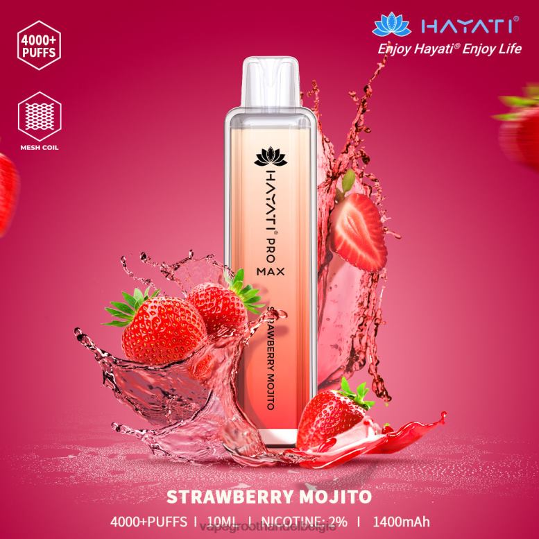 Aardbeienmojito - vape groothandel België 0284V175 Hayati Pro Max 4000