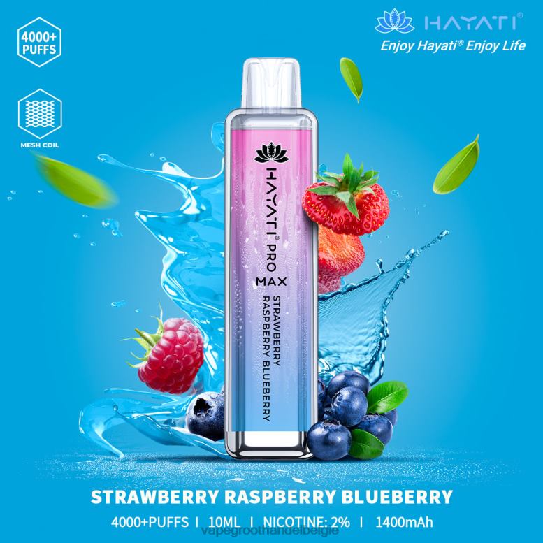 aardbei framboos bosbes - vape groothandel België 0284V195 Hayati Pro Max 4000