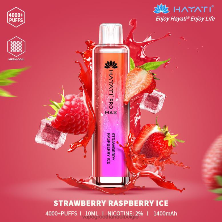 aardbei frambozen ijs - vape groothandel elf bar 0284V176 Hayati Pro Max 4000