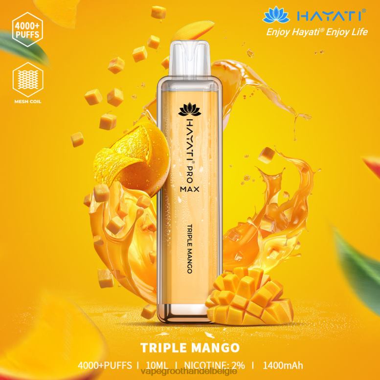 drievoudige mango - elektronische sigaret zonder nicotine 0284V179 Hayati Pro Max 4000