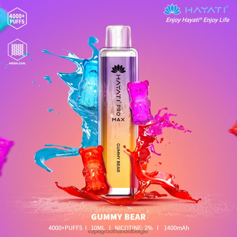 gummybeer - elektronische sigaret zonder nicotine 0284V159 Hayati Pro Max 4000