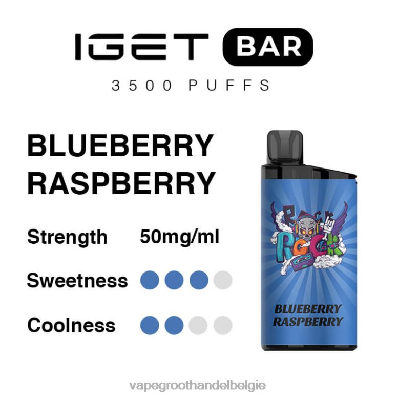 bosbes framboos - dampen Belgie 0284V92 IGET BAR 3500 5% nicotine