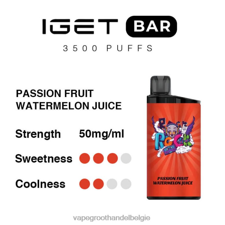 passievrucht-watermeloensap - elektronische sigaret wegwerp 0284V97 IGET BAR 3500 5% nicotine