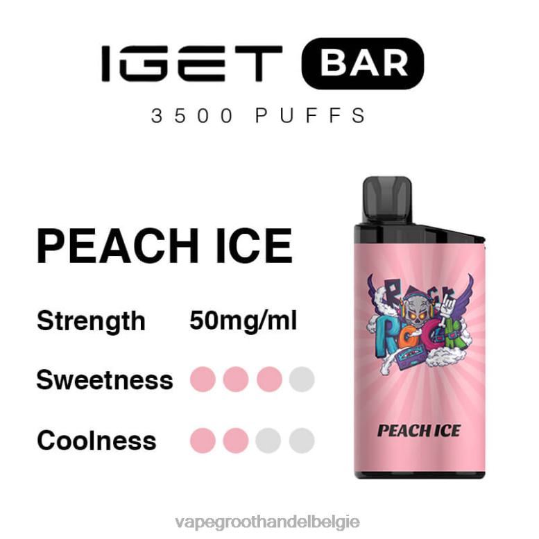 perzik ijs - vape groothandel België 0284V95 IGET BAR 3500 5% nicotine