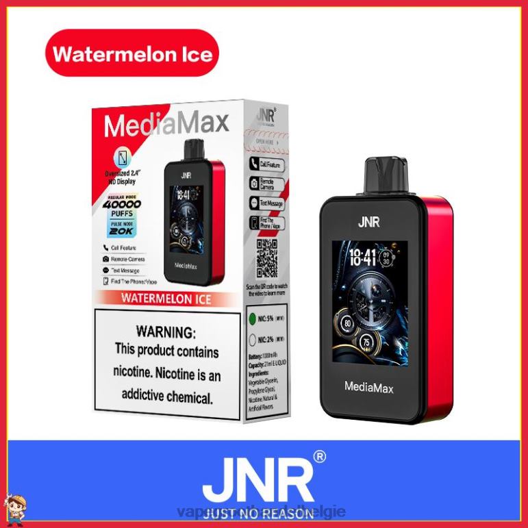 JNR MediaMax 40k trekje - elektronische sigaret zonder nicotine watermeloen ijs 6888X18