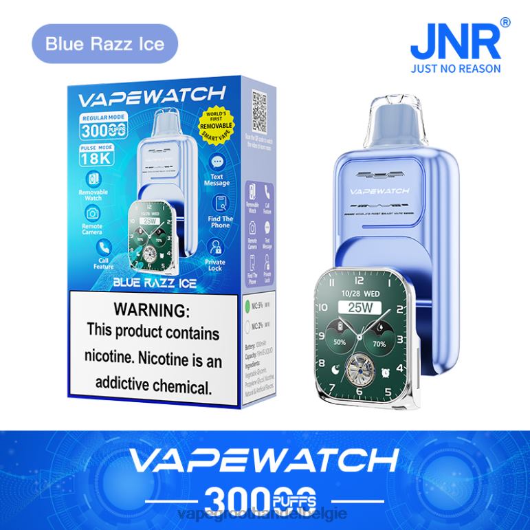 JNR damp horloge - dampen Belgie blauw razz-ijs 6888X11