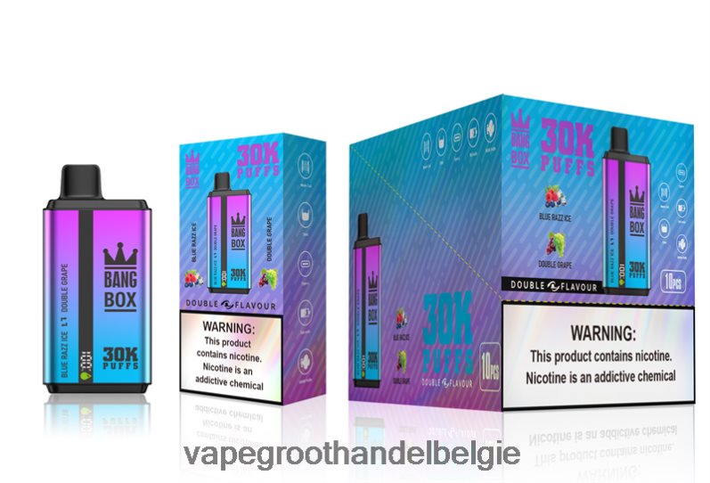 Bang Box 30.000 soesjes dubbele smaken blauw razz-ijs en dubbele druif Vape Groothandel België - 42ZRB672