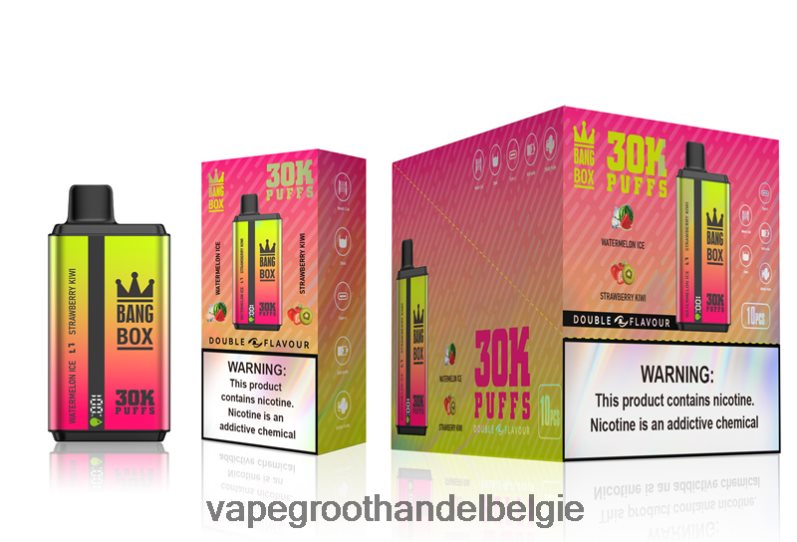 Bang Box 30.000 soesjes dubbele smaken watermeloenijs en aardbei-kiwi Vape Groothandel België - 42ZRB662