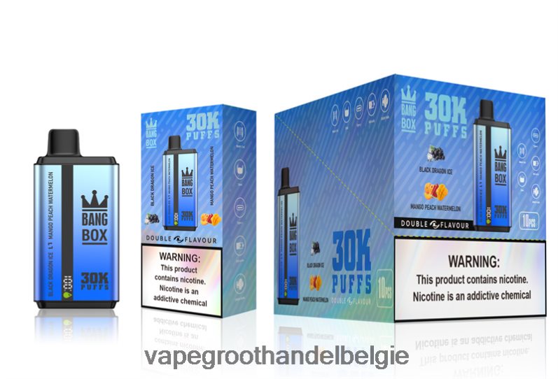 Bang Box 30.000 soesjes dubbele smaken zwart drakenijs en mango-perzik-watermeloen Vape Groothandel Inkoop - 42ZRB671
