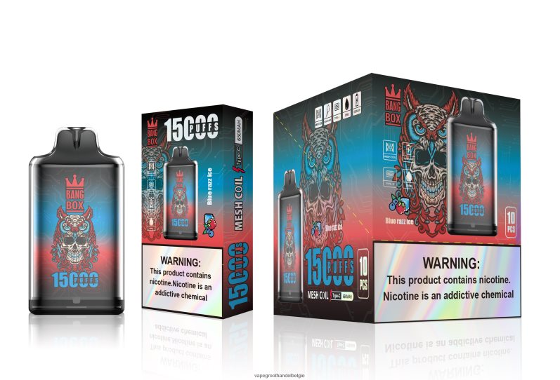 Bang Box s1-15000 trekjes blauw razz-ijs Elektronische Sigaret Zonder Nicotine - 42ZRB6108