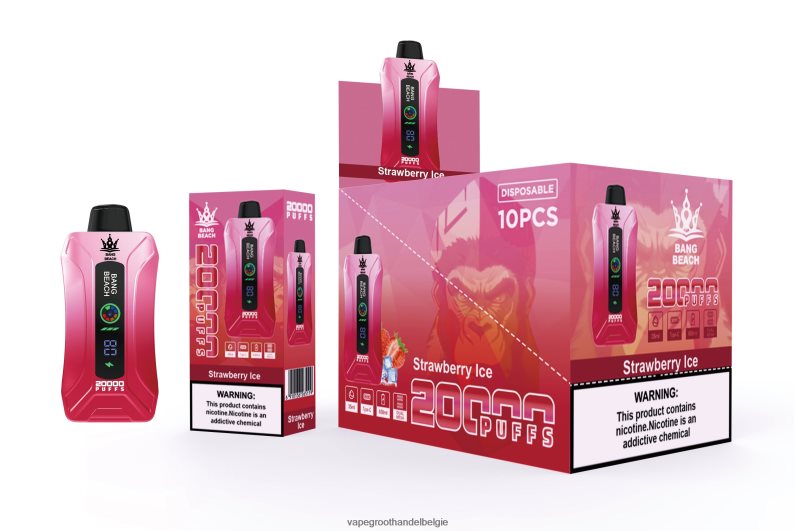 Bang Beach 20.000 trekjes slimme schermvape aardbeien ijs Groothandel Vape Wegwerp - 42ZRB66
