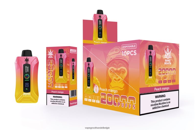 Bang Beach 20.000 trekjes slimme schermvape perzik-mango Vape Groothandel - 42ZRB62