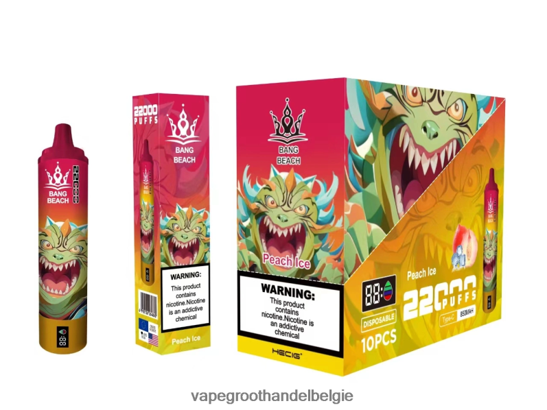 Bang Beach 22000 trekjes slim scherm perzik ijs Groothandel Vape Wegwerp - 42ZRB616
