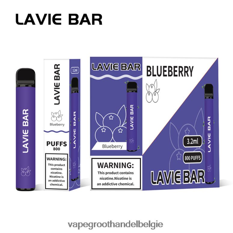 Elektronische Sigaret Zonder Nicotine - LAVIE BAR 800 trekjes bosbessen ijs F20N42310
