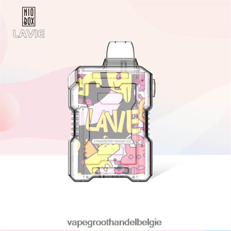 Elektronische Sigaret Zonder Nicotine - LAVIE NIO BOX 9000 trekjes aardbei-mango-ijs F20N42190