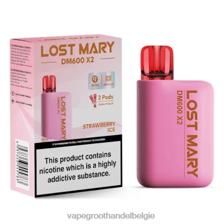 aardbeien ijs - crystal vape groothandel Belgie 0284V480 LOST MARY DM600 X2