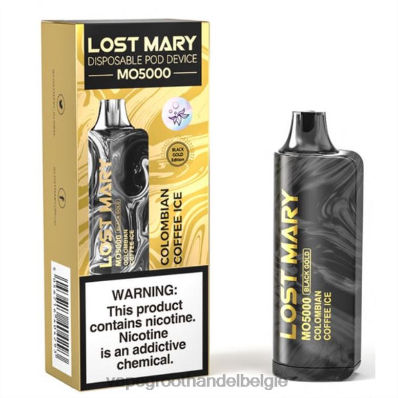 Colombiaans koffie-ijs - vape groothandel inkoop 0284V344 LOST MARY MO5000 zwart goud 10ml