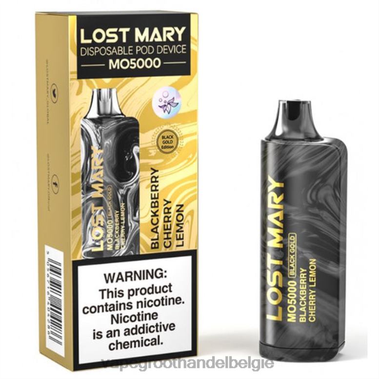 bramen kers citroen - vape groothandel 0284V343 LOST MARY MO5000 zwart goud 10ml