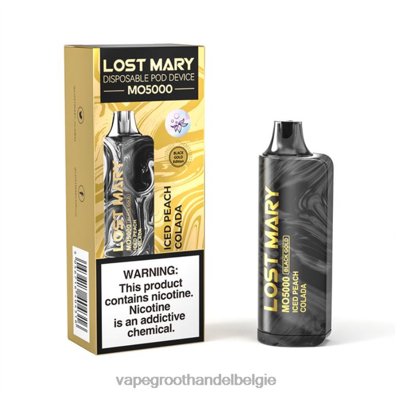 ijskoude perzik colada - vape groothandel België 0284V345 LOST MARY MO5000 zwart goud 10ml
