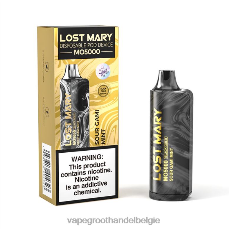 zure gamimunt - vape groothandel elf bar 0284V346 LOST MARY MO5000 zwart goud 10ml