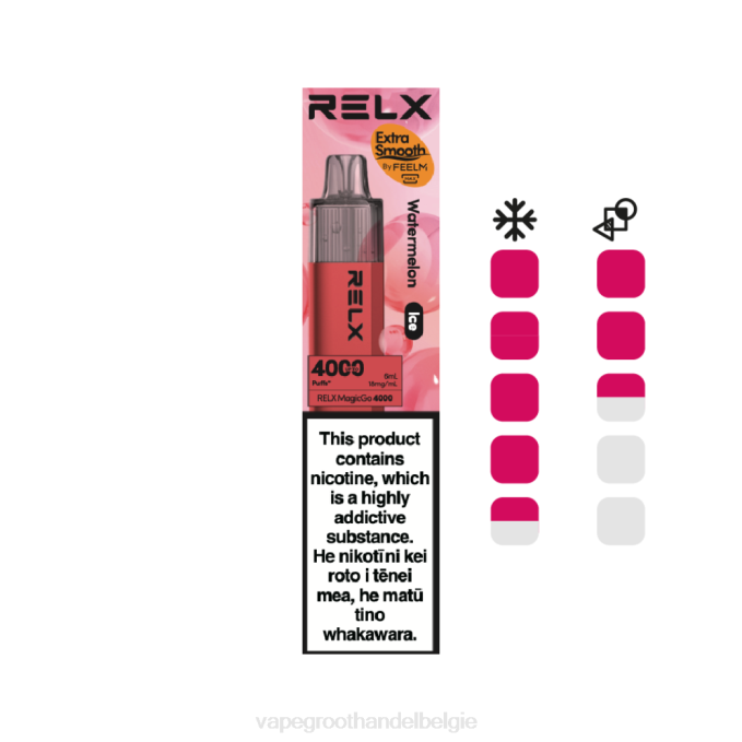 RELX MagicGo 4000 wegwerpdamp watermeloen (ijs) PLHV7 Crystal Vape Groothandel Belgie