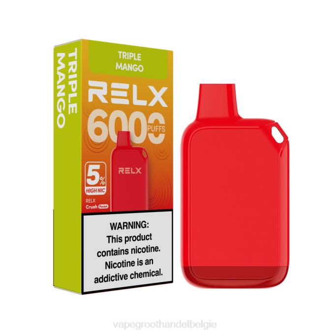 RELX Crush Pocket 6000 5% hoge nic drievoudige mango PLHV26 Elektronische Sigaret Wegwerp