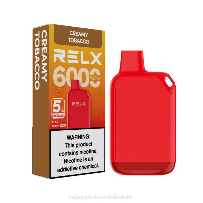 RELX Crush Pocket 6000 5% hoge nic romige tabak PLHV28 Dampen Belgie