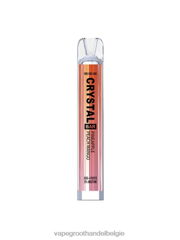 ananas perzik mango - crystal vape groothandel Belgie 0284V260 SKE Crystal Bar wegwerpvape 600 trekjes