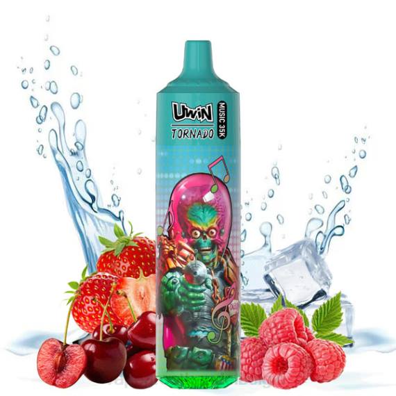 Vape Groothandel - UWIN CRYSTAL 35k wegwerpdamp aardbei-framboos-kersenijs 8R6822