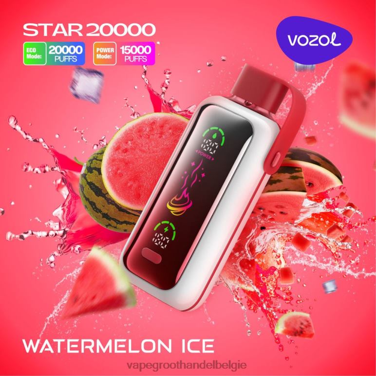 VOZOL STAR 20000 watermeloen ijs 8XN0J3 | Vape Groothandel Inkoop